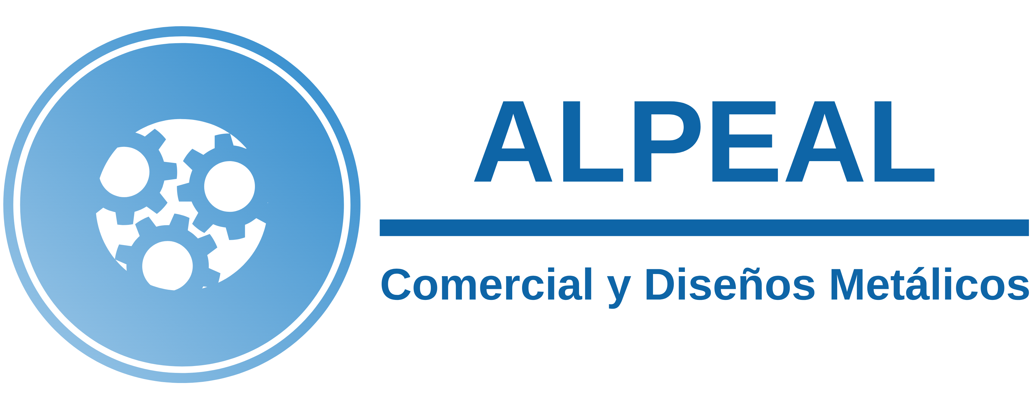 Logo Alpeal. Comercial y diseños metálicos